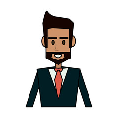 happy bearded businessman cartoon icon image vector illustration design 