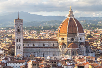 View to the Basilica di Santa Maria del Fiore in Florence, Italy