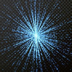Poster - Light shine glitering rays or beams glitter light effect on transparent background