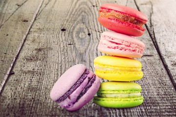 Wall Mural - Colorful macarons cake.