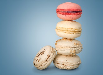 Wall Mural - Colorful macarons cake.