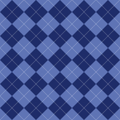 Aufkleber - Seamless argyle pattern. Rhombus of blue color. Texture for plaid, tablecloths, clothes, shirts, dresses, bedding, sweater, socks and other textile products. Vector illustration.