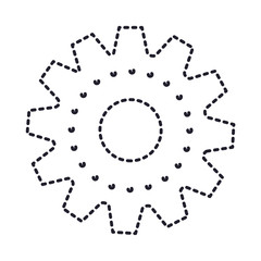 Wall Mural - gear machinery icon in dotted silhouette vector illustration