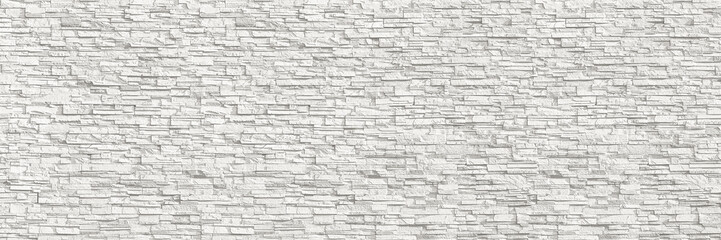 horizontal modern white brick wall for pattern and background