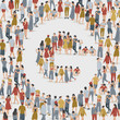 © da_on - Crowd of People in The Shape of Alphabet : Vector Illustration