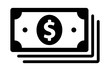 A stack of cash money or dollar bills flat vector icon for financial apps and websites