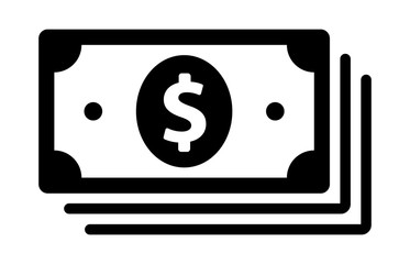 A stack of cash money or dollar bills flat vector icon for financial apps and websites