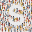 © da_on - Crowd of People in The Shape of Alphabet : Vector Illustration