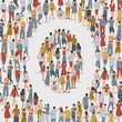 © da_on - Crowd of People in The Shape of Number : Vector Illustration