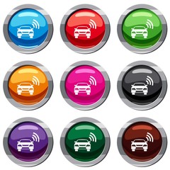 Poster - Car with wifi sign set 9 collection