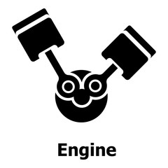Poster - Engine icon, simple black style