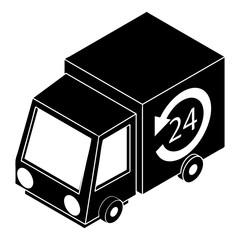 Poster - 24 hour delivery icon, simple style