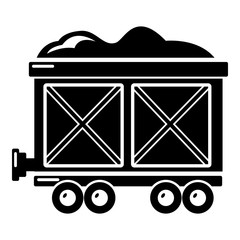 Wall Mural - Railway wagon icon , simple style