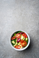 Sticker - Fresh vegetables salad. Top view