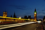 Fototapeta Big Ben - Light trails over Westminster Bridge London