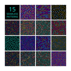 Poster - postmodern fashion memphis color seamless retro backgrounds in 80s and 90s style design