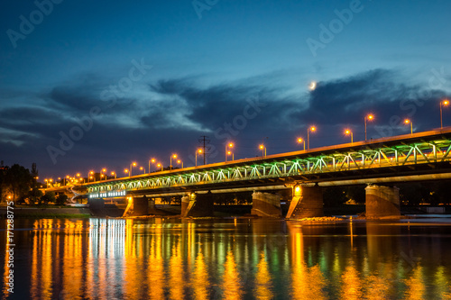 gdanski-bridge-at-night-in-warsaw-poland