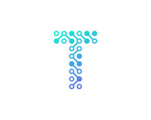 Circuit Digital Letter T Icon Logo Design Element