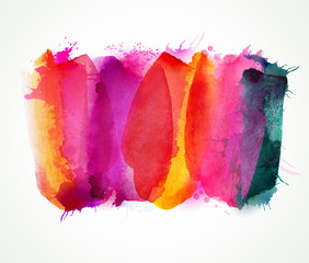 Fototapete - Purple, lilac, magenta and pink watercolor stains. Bright color elements for abstract artistic background.