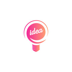 Aufkleber - Abstract idea symbol, lightbulb eureka sign gradient color vector isolated logo on white background.