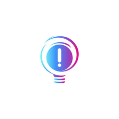 Aufkleber - Abstract idea symbol, lightbulb eureka sign gradient color vector isolated logo on white background.