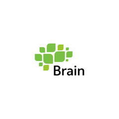 Fototapete - Brain Logo silhouette design vector template. Think Idea concept. Brain storm power thinking logotype icon. Isolated abstract unusual creative digital brainstorming idea symbol.