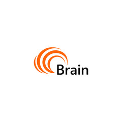 Aufkleber - Brain Logo silhouette design vector template. Think Idea concept. Brain storm power thinking logotype icon. Isolated abstract unusual creative digital brainstorming idea symbol.