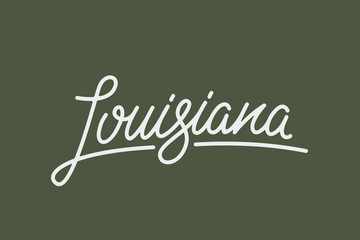 Louisiana City USA State Word Logo Name Hand Painted Brush Lettering Calligraphy Logo Template