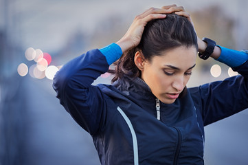 Wall Mural - Fitness girl resting