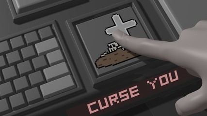 Canvas Print - grave push button 3d render