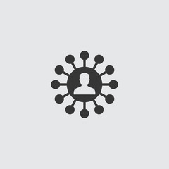 Aufkleber - Man user group share icon in a flat design in black color. Vector illustration eps10
