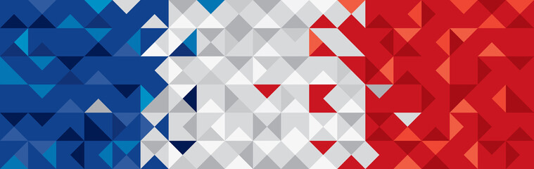 Wall Mural - Abstract France Flag, Polygon Art (Vector Art)