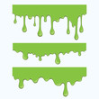 Set of cartoon  green slime on white backgound. Vector illustration.