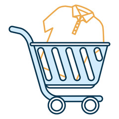 shopping cart with shirt vector illustration design