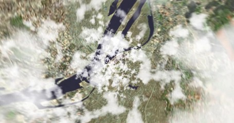 4k - zoom out earth (through clouds to the space)