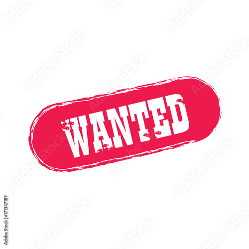 Wanted Text Rubber Seal Stamp Watermark Caption Inside