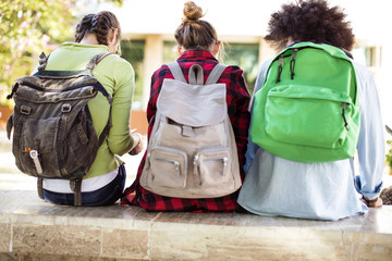 young students on campus