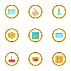 Poster - Browser settings icons set, cartoon style