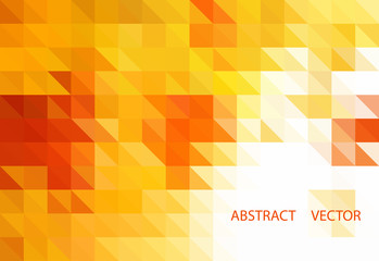 Wall Mural - Vector orange abstract background of triangles