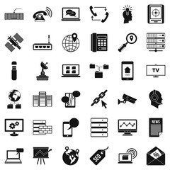 Poster - Internet icons set, simple style