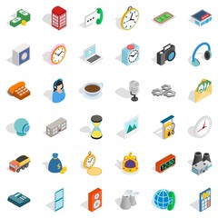 Poster - Address icons set, isometric style