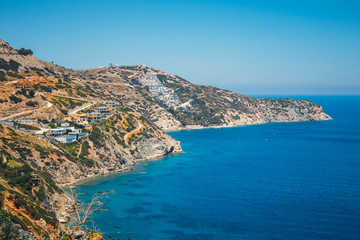 Wall Mural - Beautiful greek seascape at sunny day. Place of north Crete, east of Agios Nikolaos