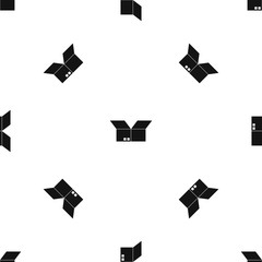 Poster - Opened cardboard box pattern seamless black