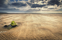 Scenic Coastal Beach At Low Tide In North Wales