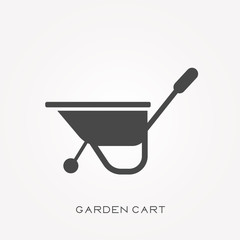 Wall Mural - Silhouette icon garden cart