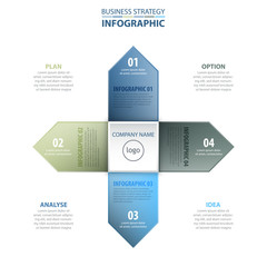 Wall Mural - 4 options Business Infographics strategy tags design elements blue color tone