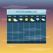 Sun cloud and thunder of weather forecast calendar and climate theme Vector illustration