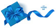 © Gizele - Vector template with beautiful decorative gift box, blue bow and long ribbon. Happy Father's Day background