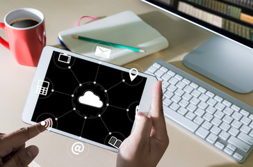 Poster -  Cloud Computing diagram Network Data Storage Technology Service