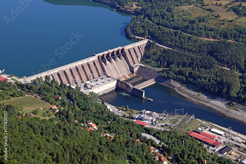 hydroelectric power plant on river industry zone Stock Photo | Adobe Stock
